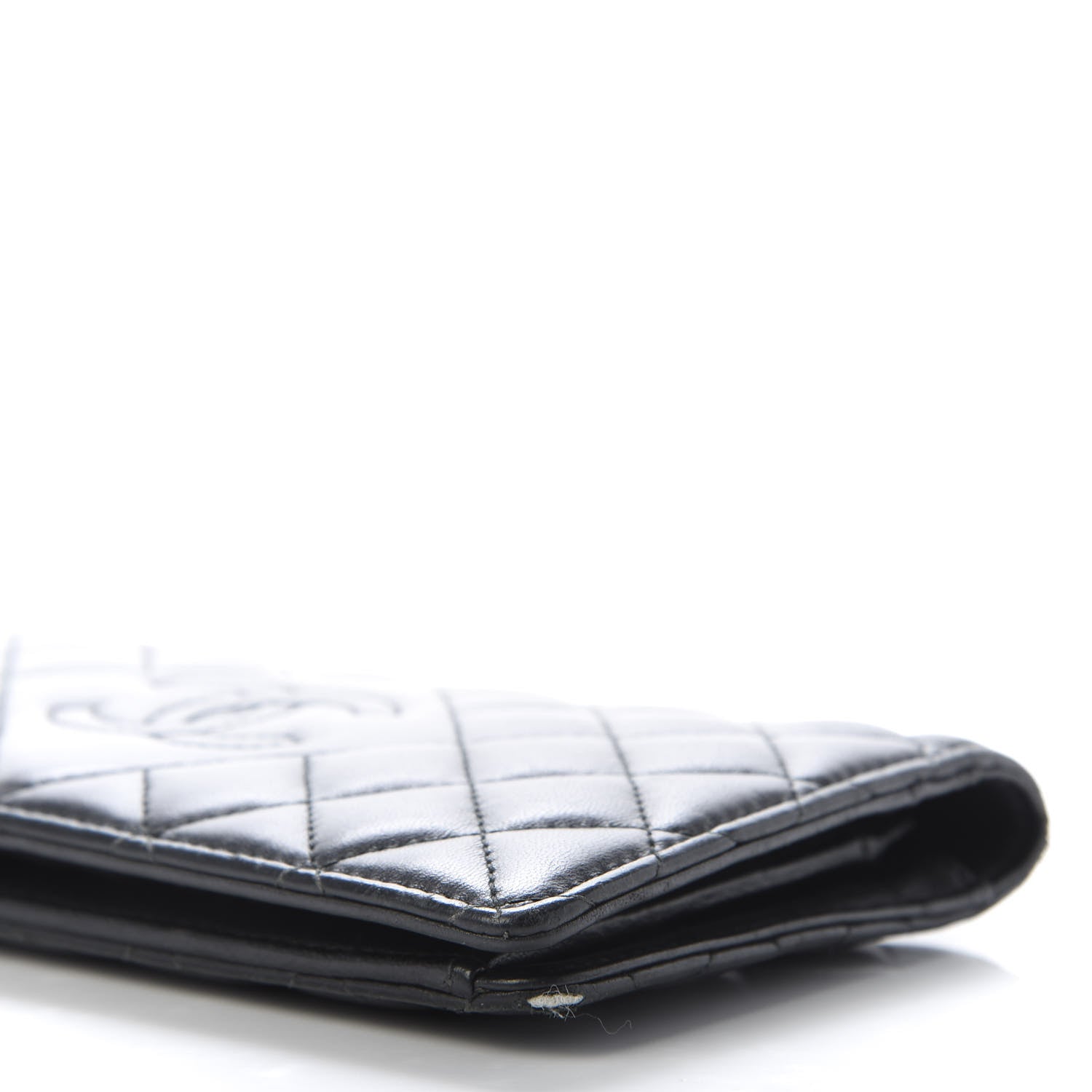 Chanel Lambskin Quilted Diamond CC Yen Wallet Black 7 of 11