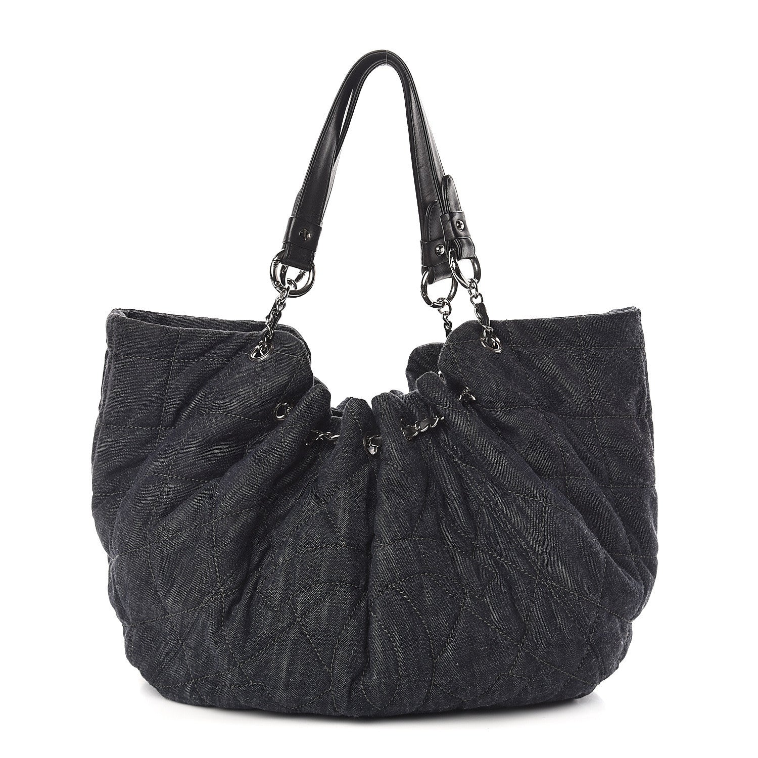 Chanel Denim Quilted Stretch Spirit Large Cabas Tote Blue 1 of 9