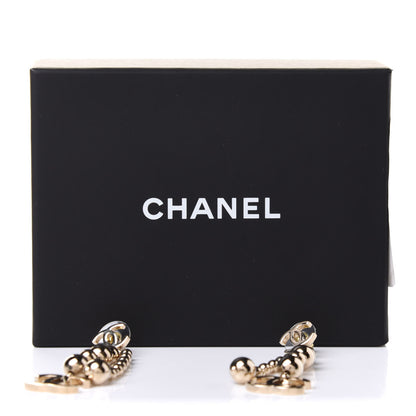 Chanel Metal CC Bead Drop Earrings Gold 5 of 5