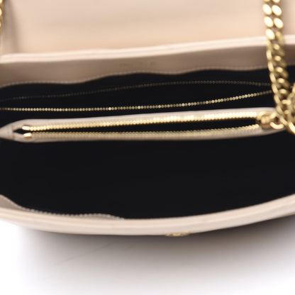 Saint Laurent Calfskin Y Quilted Monogram Medium Loulou Chain Satchel Nude Powder 6 of 9