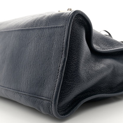 Balenciaga Chevre Silver Metallic Edge Hardware City Bleu Nuit Dark Sea 11 of 12