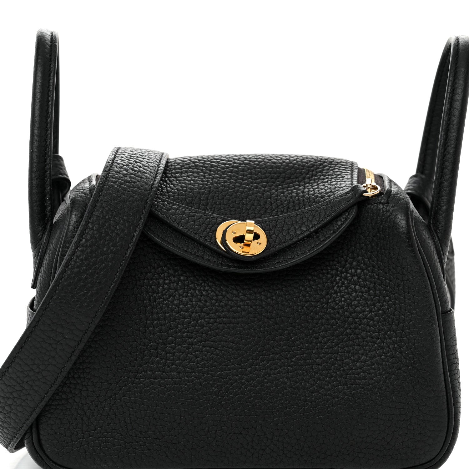 Hermes Taurillon Clemence Mini Lindy 20 Black 7 of 17