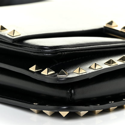 Valentino Garavani Vitello Rockstud Flip Lock Flap Messenger Black 9 of 16
