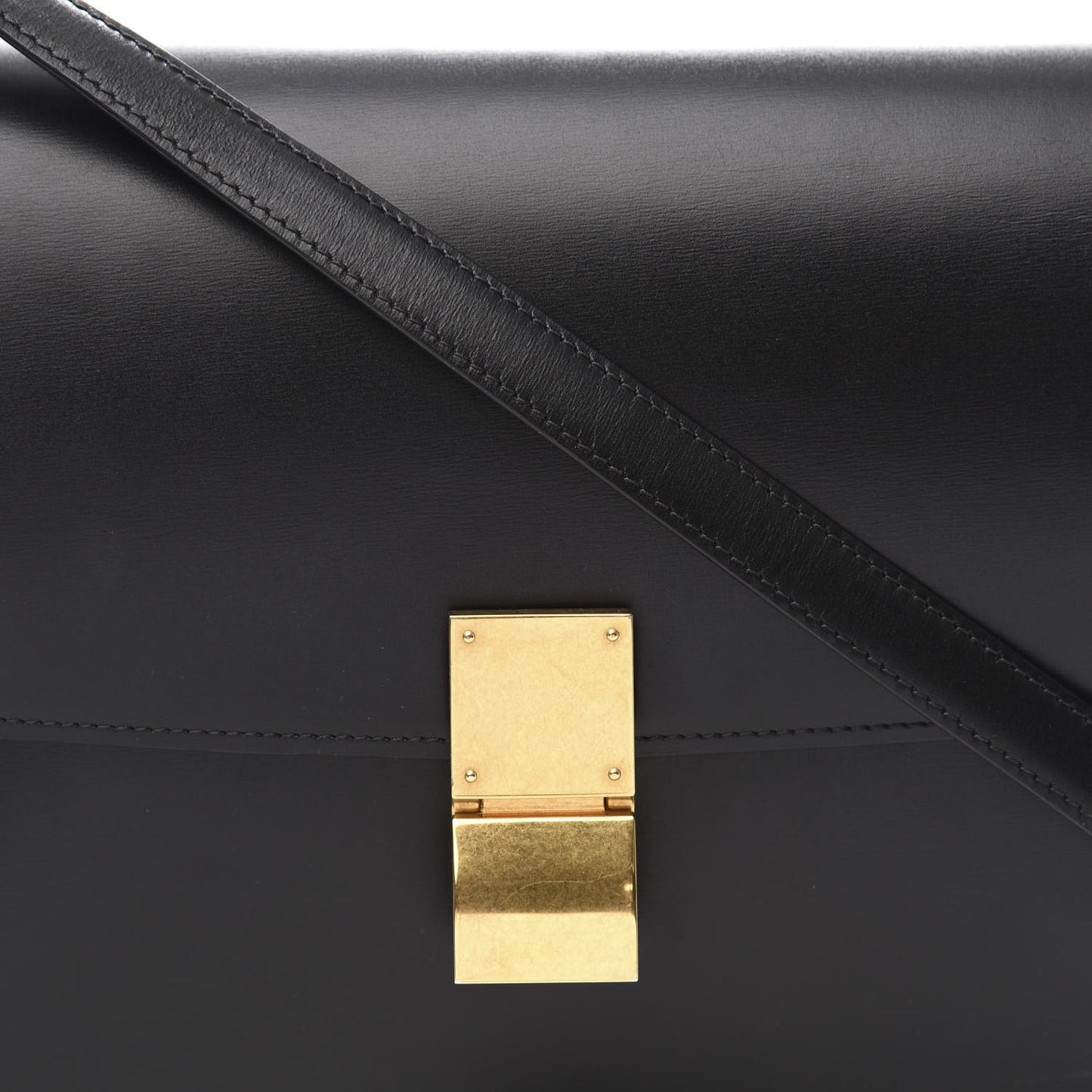 Box Calfskin Medium Classic Box Flap Bag Black