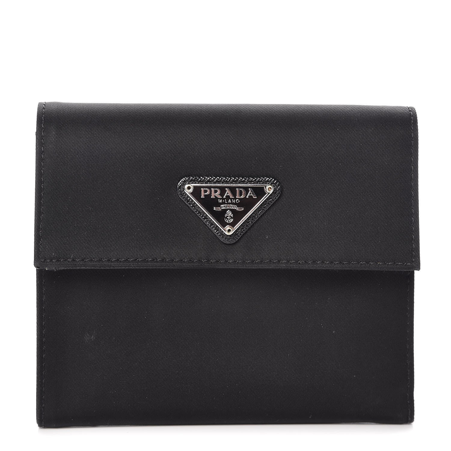Prada Tessuto Nylon French Wallet Black 1 of 10