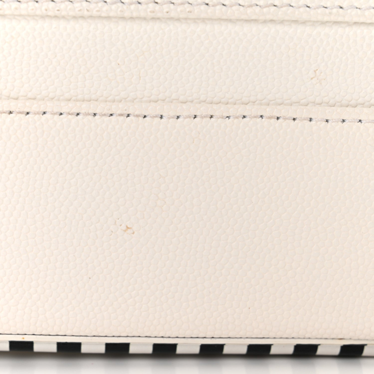Chanel Caviar Quilted Striped Medium CC Filigree Vanity Case White Black 11 of 15