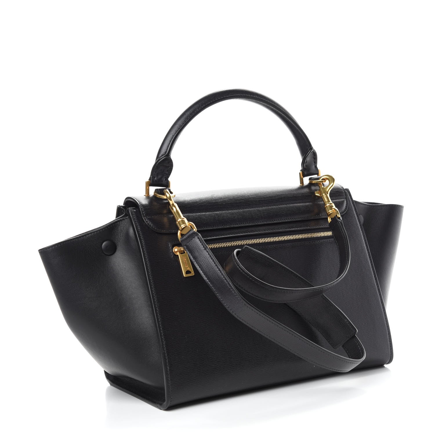 Celine Liege Calfskin Small Trapeze Black 3 of 9