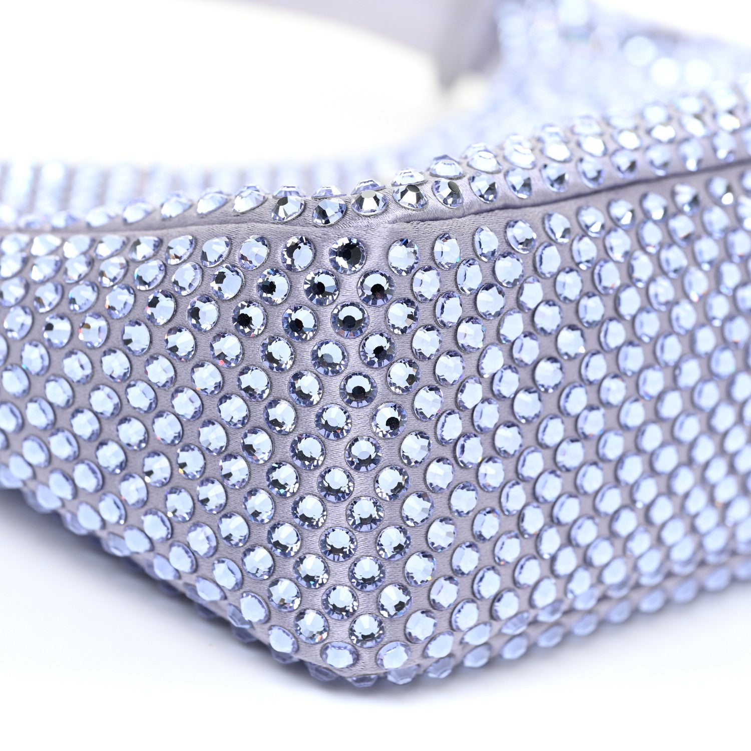 Prada Satin Crystal Mini Re-Edition 2000 Bag Glicine 8 of 10