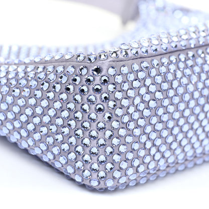 Prada Satin Crystal Mini Re-Edition 2000 Bag Glicine 8 of 10