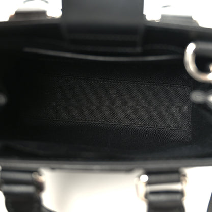 Gucci GG Supreme Monogram Appia Calfskin Web Mini Tote Bag Black 5 of 10