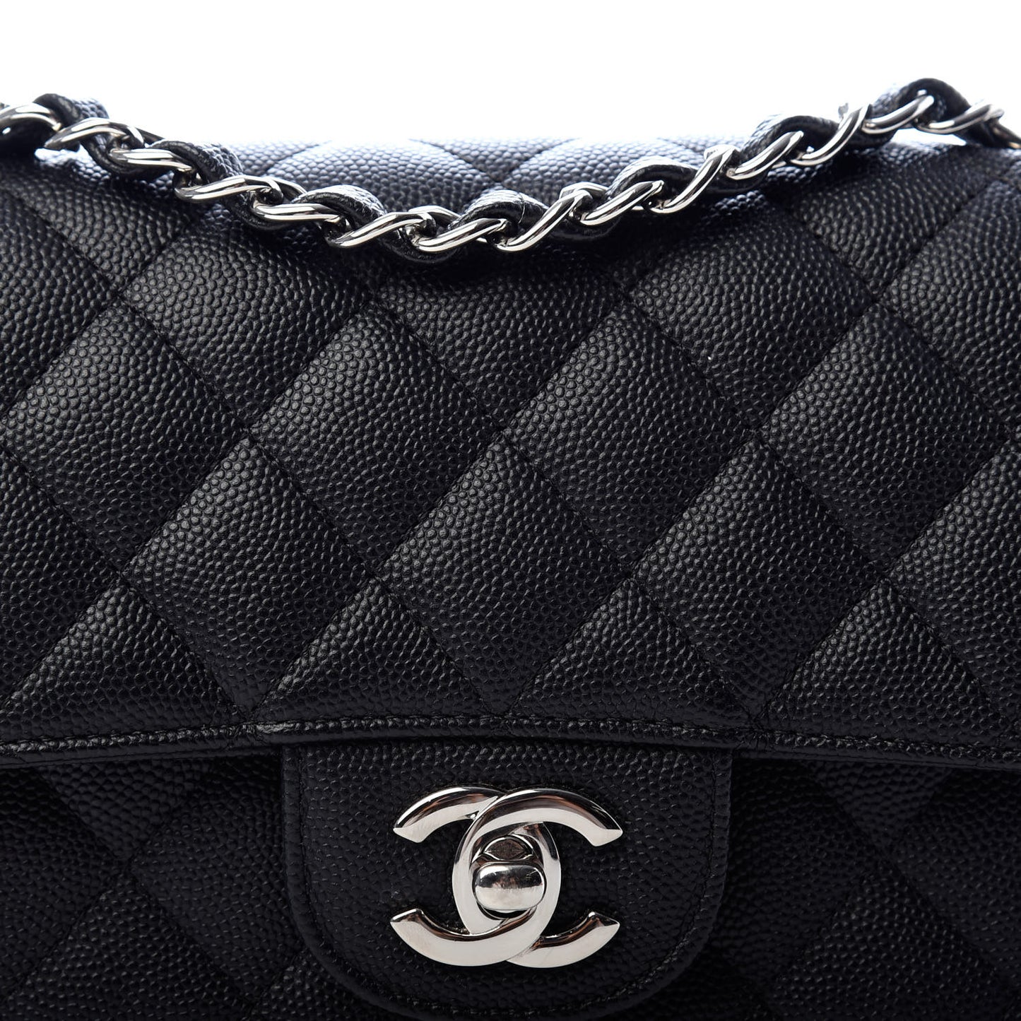 Caviar Quilted Mini Rectangular Flap Black
