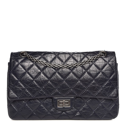 Chanel Aged Calfskin Quilted 2.55 Reissue 226 Flap Navy Blue 1 of 10