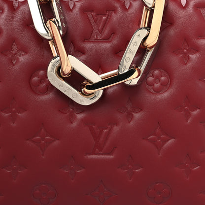 Louis Vuitton Lambskin Embossed Monogram Coussin PM Wine 9 of 12