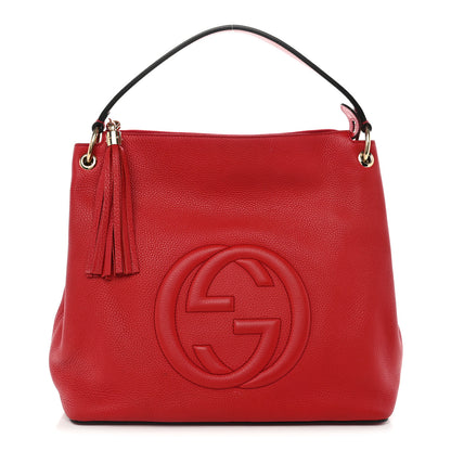 Gucci Pebbled Calfskin Large Soho Hobo Tabasco Red 1 of 13