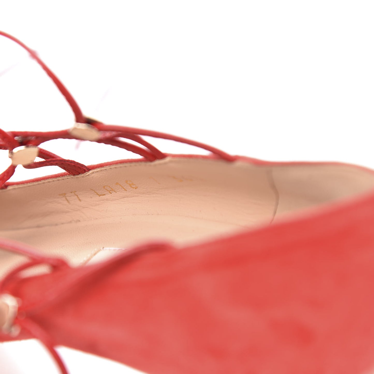 Suede Rockstud Gladiator Lace Up Pumps 36.5 Rosso Valentino