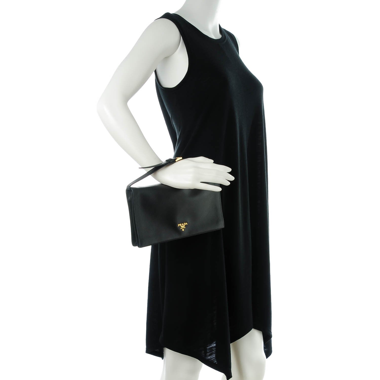 Prada Saffiano Lux Clutch Nero Black 2 of 8