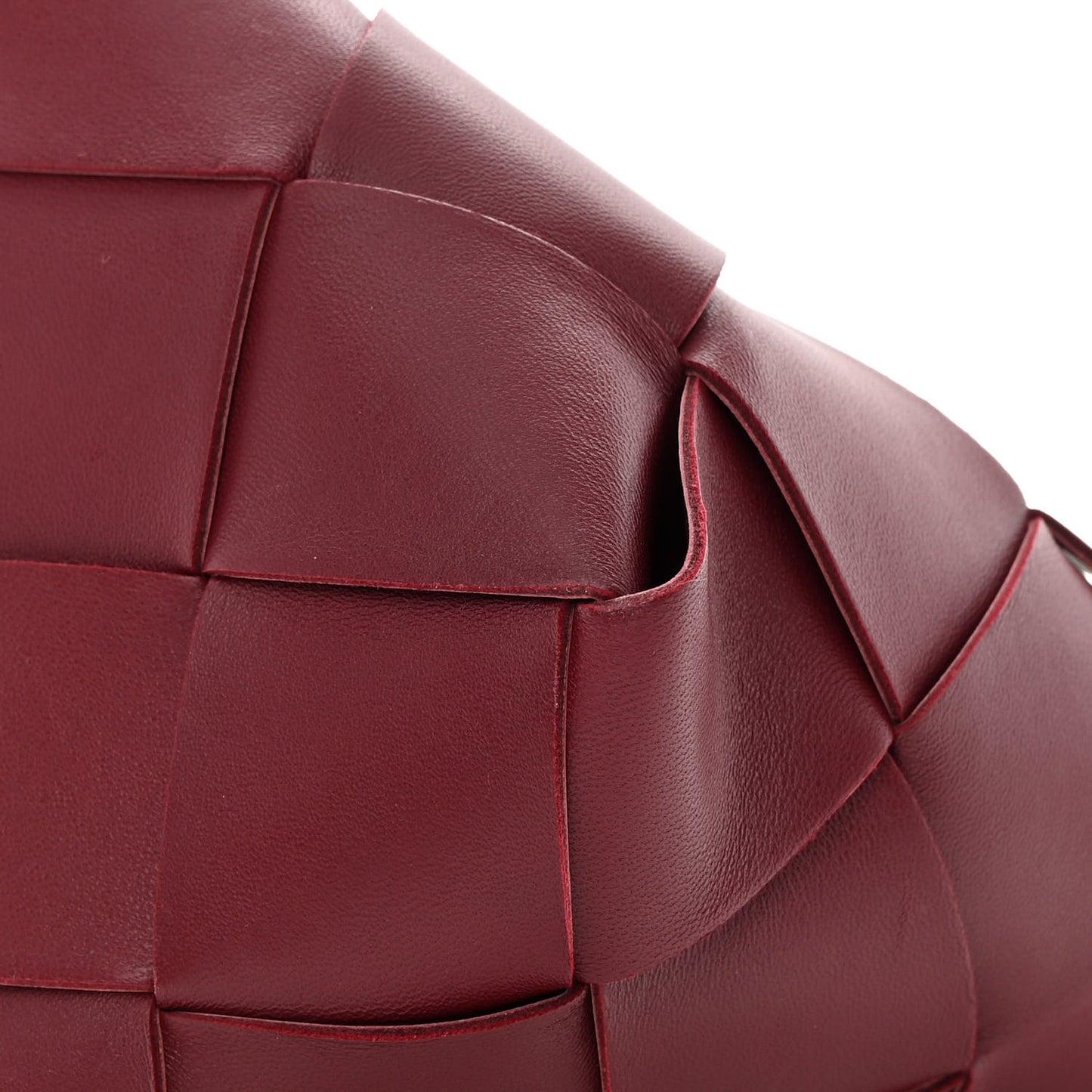 Nappa Maxi Intrecciato Clasp Bucket Bag Bordeaux