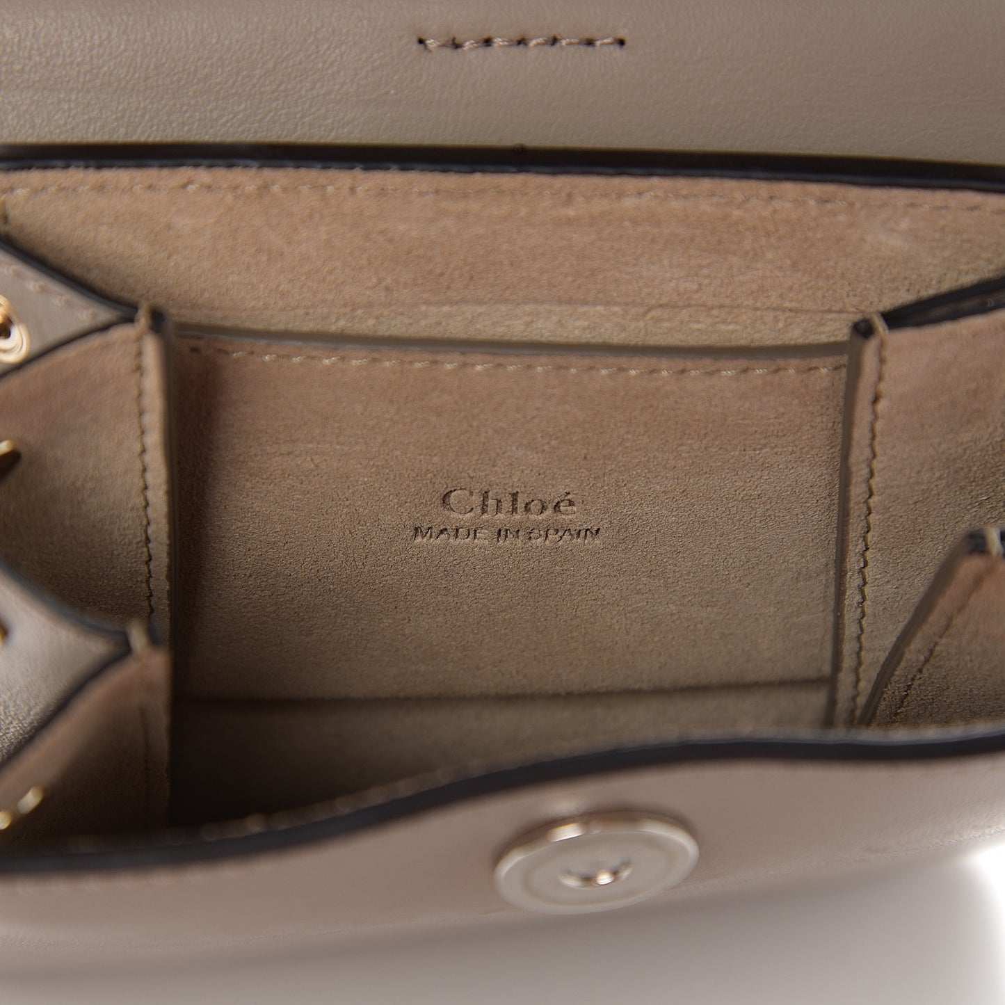 Suede Calfskin Mini Faye Bracelet Bag Motty Grey