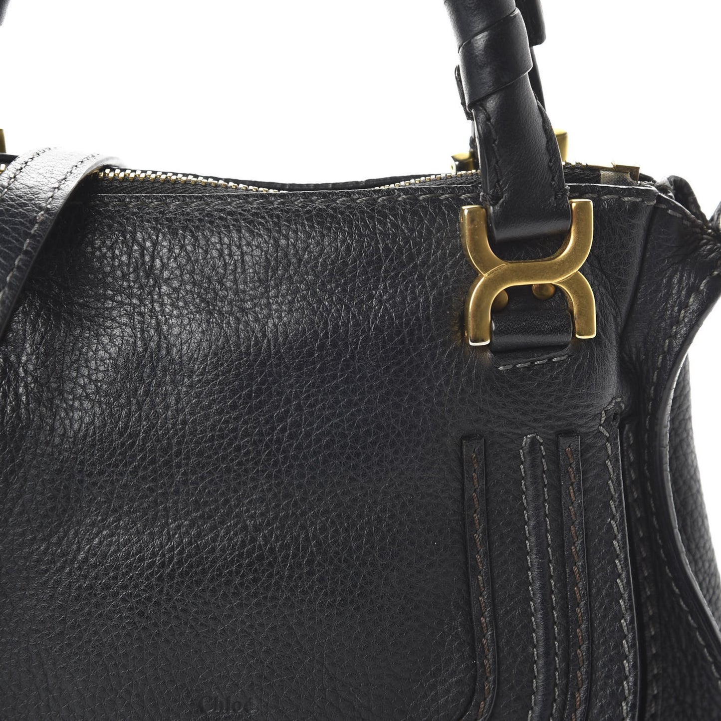 Calfskin Baby Marcie Satchel Black