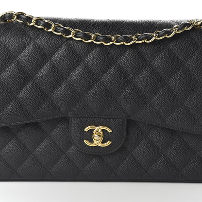 Chanel Caviar Quilted Jumbo Double Flap Black 10 of 11