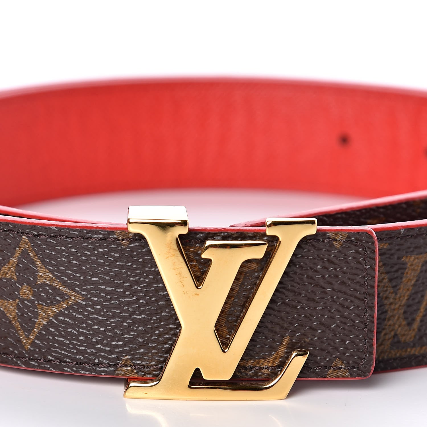 Louis Vuitton Monogram 30mm LV Initiales Reversible Belt 85 34 Coquelicot 7 of 8