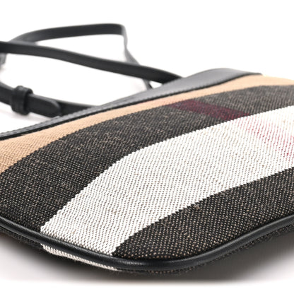 Burberry House Check Derby Peyton Crossbody Clutch Bag Black 7 of 8