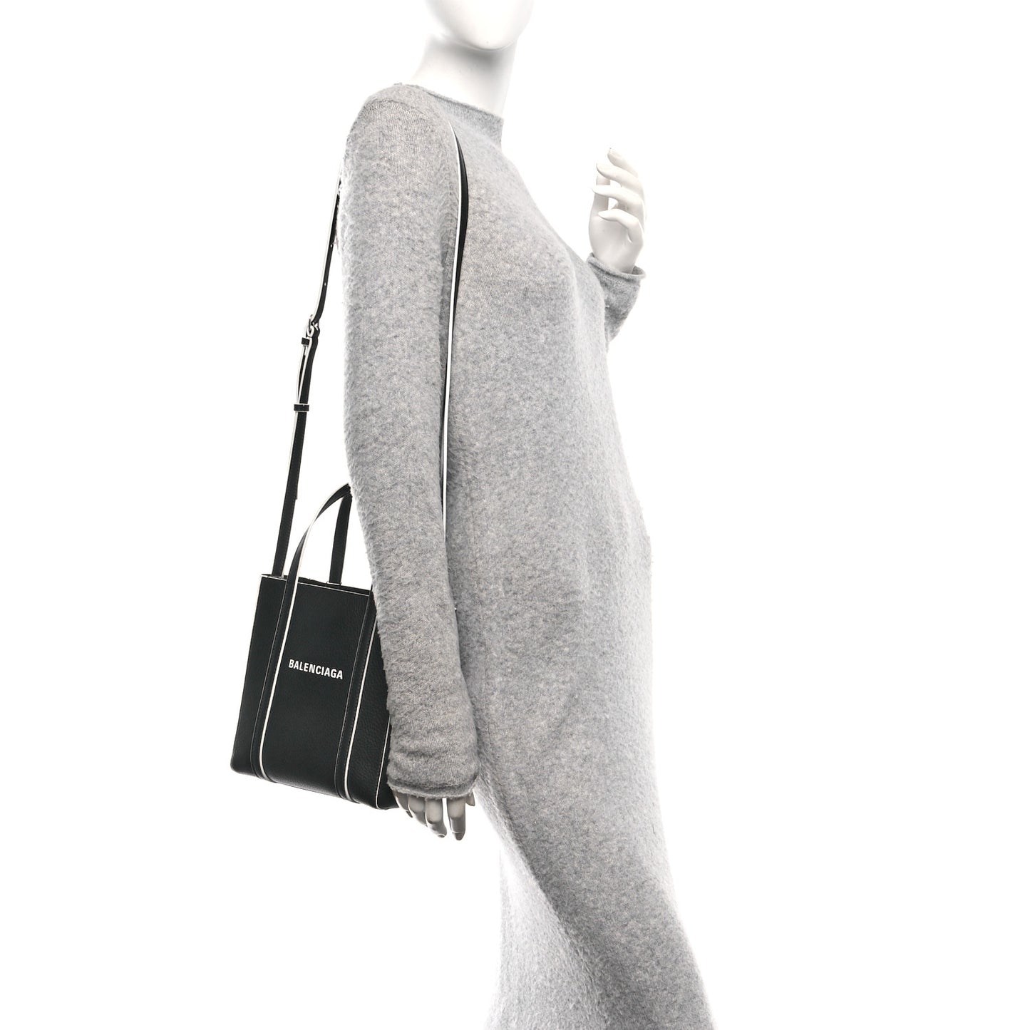 Smooth Calfskin Logo Double Sided XXS Everyday Tote Black White