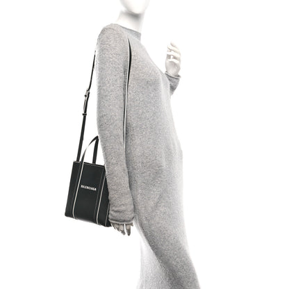 Balenciaga Smooth Calfskin Logo Double Sided XXS Everyday Tote Black White 2 of 9