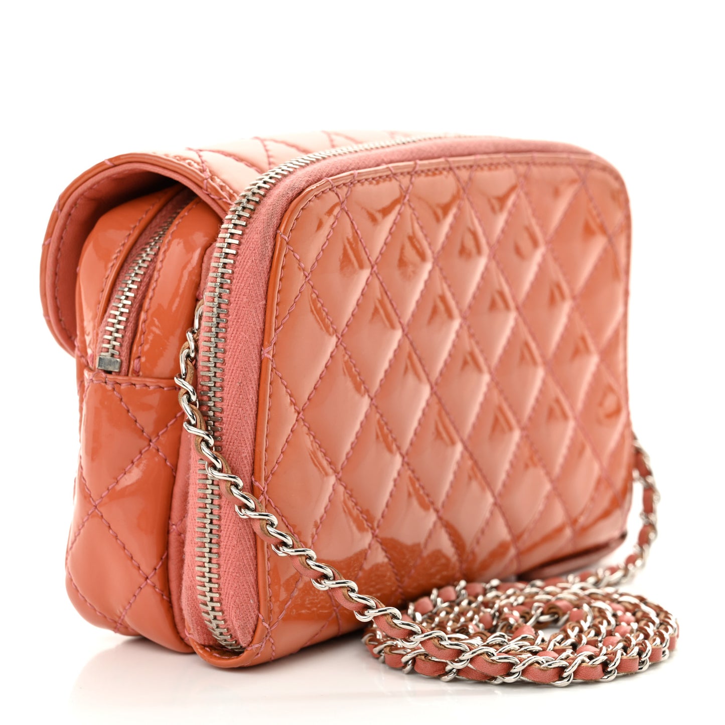 Patent Brilliant Mini Flap WOC Bag Pink