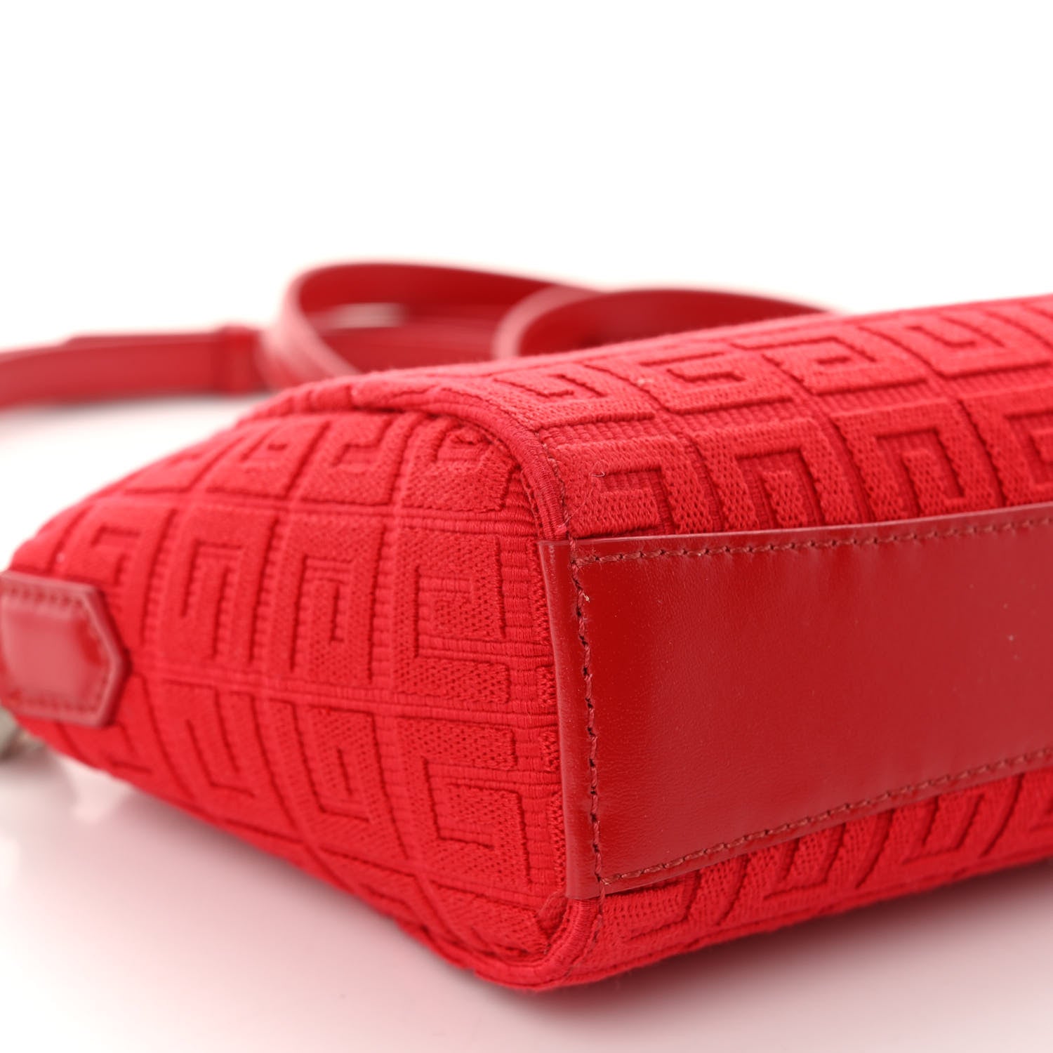Givenchy Calfskin Jacquard Fabric 4G Antigona Crossbody Red 8 of 9