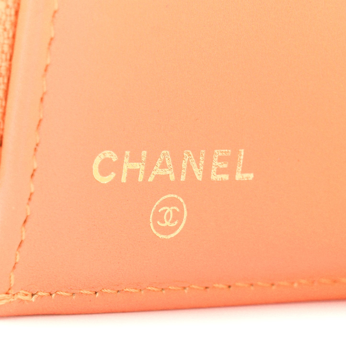 Goatskin Quilted Small Chanel 19 Flap Wallet Orange