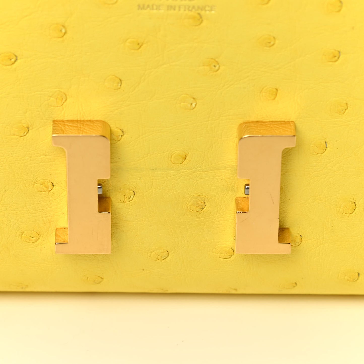 Ostrich Constance Long Wallet To Go Jaune Citron
