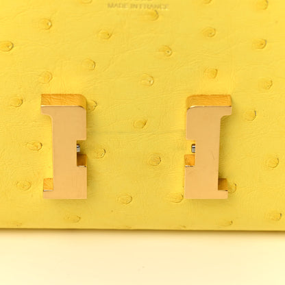 Hermes Ostrich Constance Long Wallet To Go Jaune Citron 11 of 11