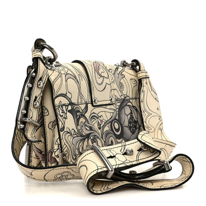 Prada X JAMES JEAN Glace Calfskin Rabbit Print Cahier Bag Opaline 3 of 11