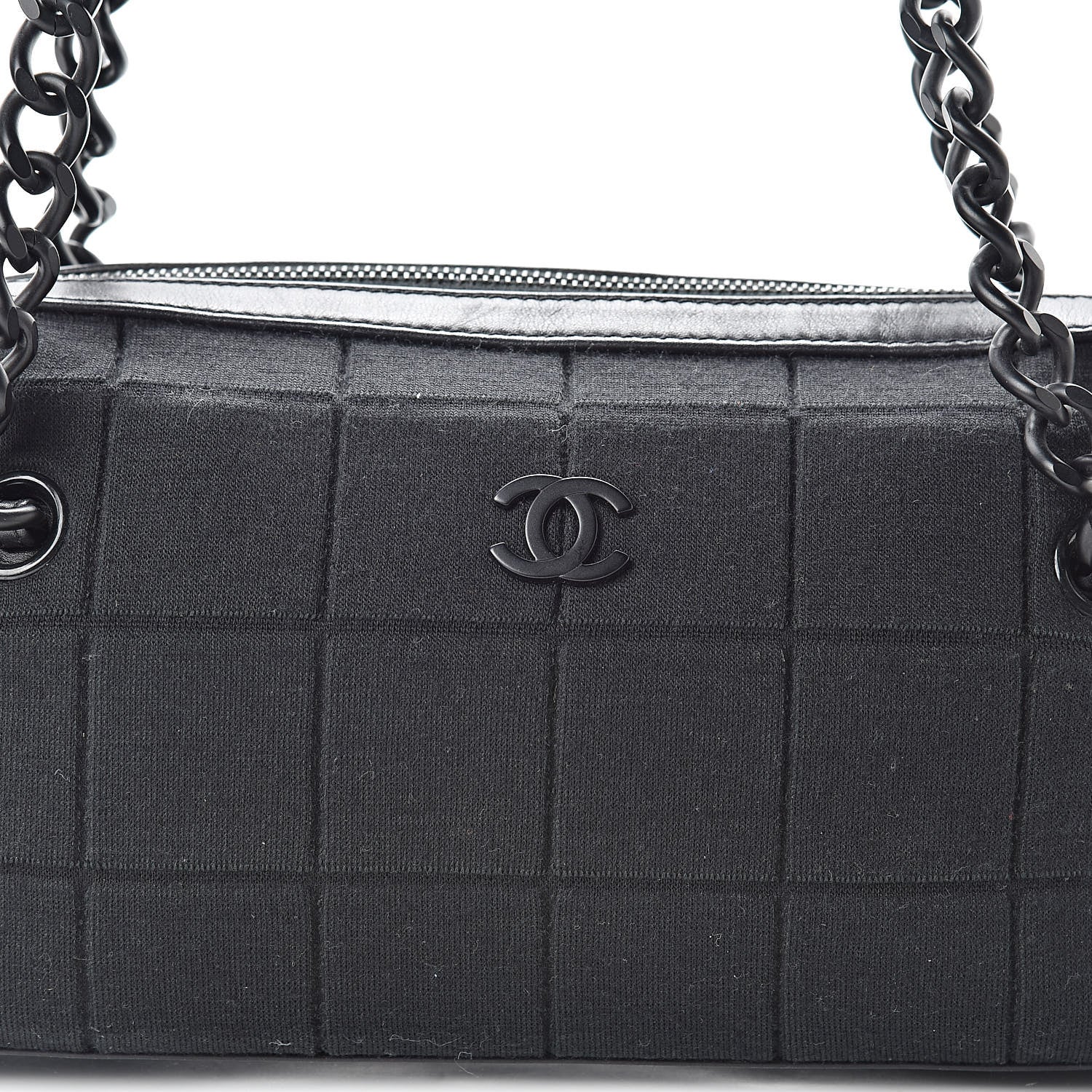 Chanel Jersey Quilted Chocolate Bar Shoulder Bag Black 8 of 15