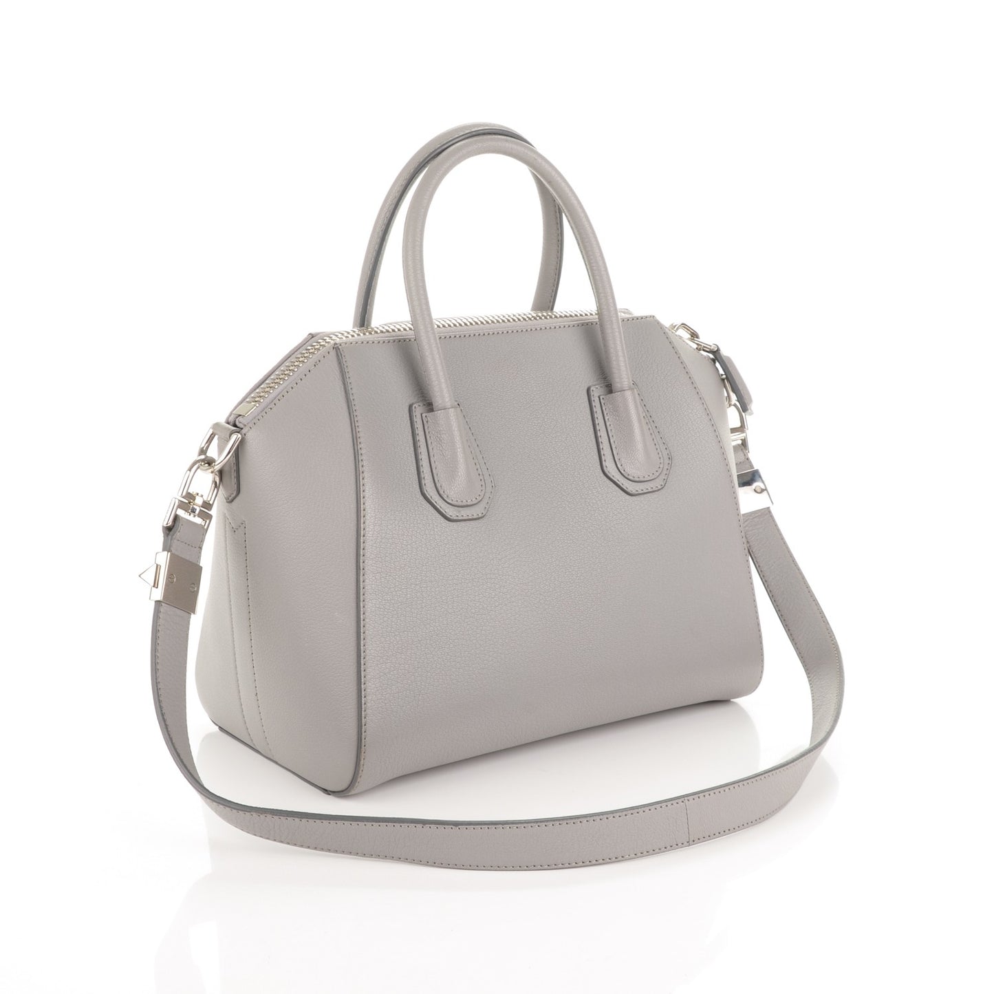 Sugar Goatskin Small Antigona Pearl Grey