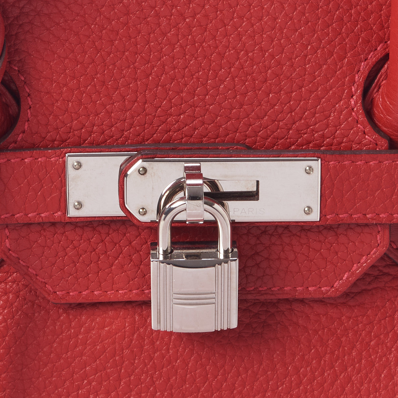 Hermes Taurillon Clemence Birkin 30 Rouge Casaque 20 of 30