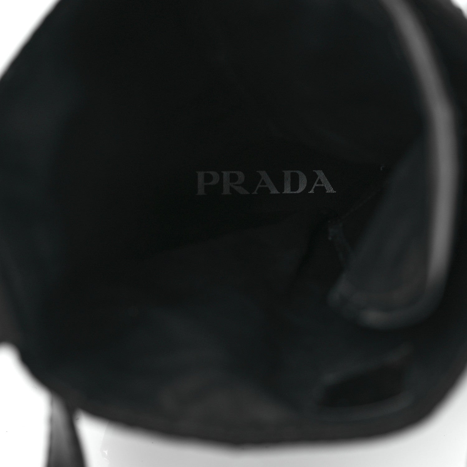Prada Spazzolato Rois Re-Nylon Metal Triangle Logo Monolith Pouch Pocket 55mm Tall Combat Boots 39.5 Black 7 of 8