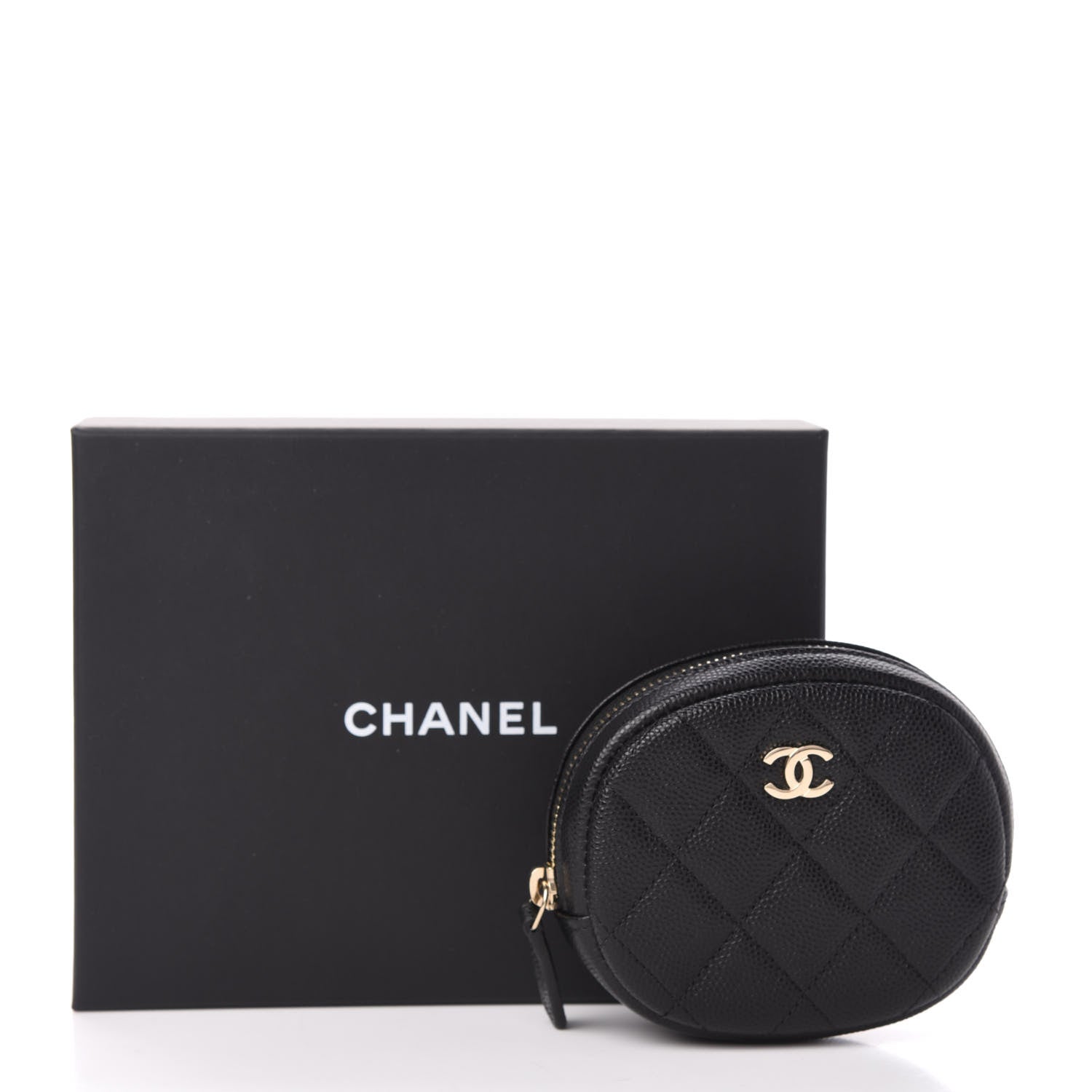 Chanel Caviar Quilted Zip Around Classic Coin Purse Black 9 of 9