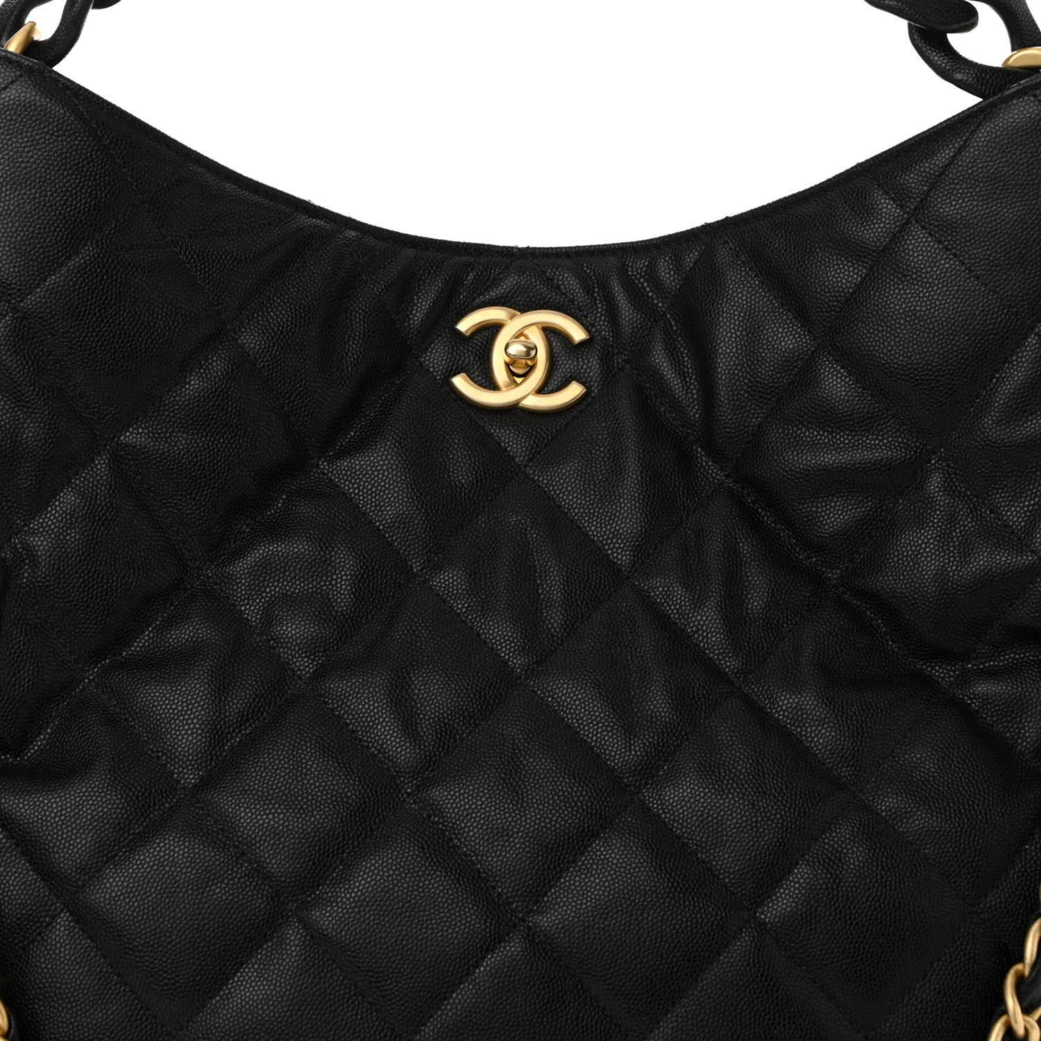 Chanel Caviar Quilted Fold Over Hobo Black 11 of 13