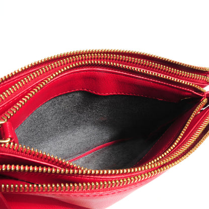 Celine Lambskin Small Trio Crossbody Bag Vermillion 5 of 7