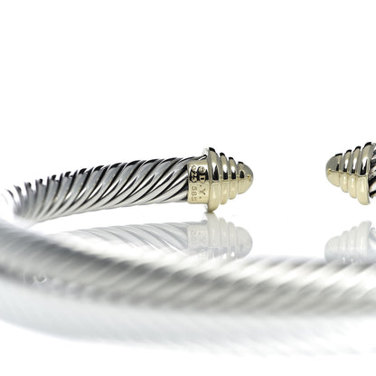 David Yurman Sterling Silver 14K Yellow Gold 5mm Cable Classics Bracelet 4 of 4