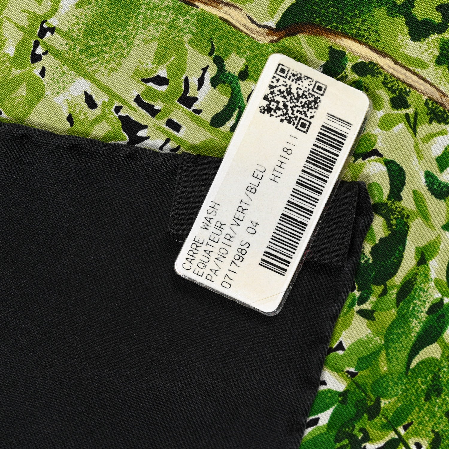 Hermes Silk Equateur Scarf 90 Black Vert Bleu 5 of 5