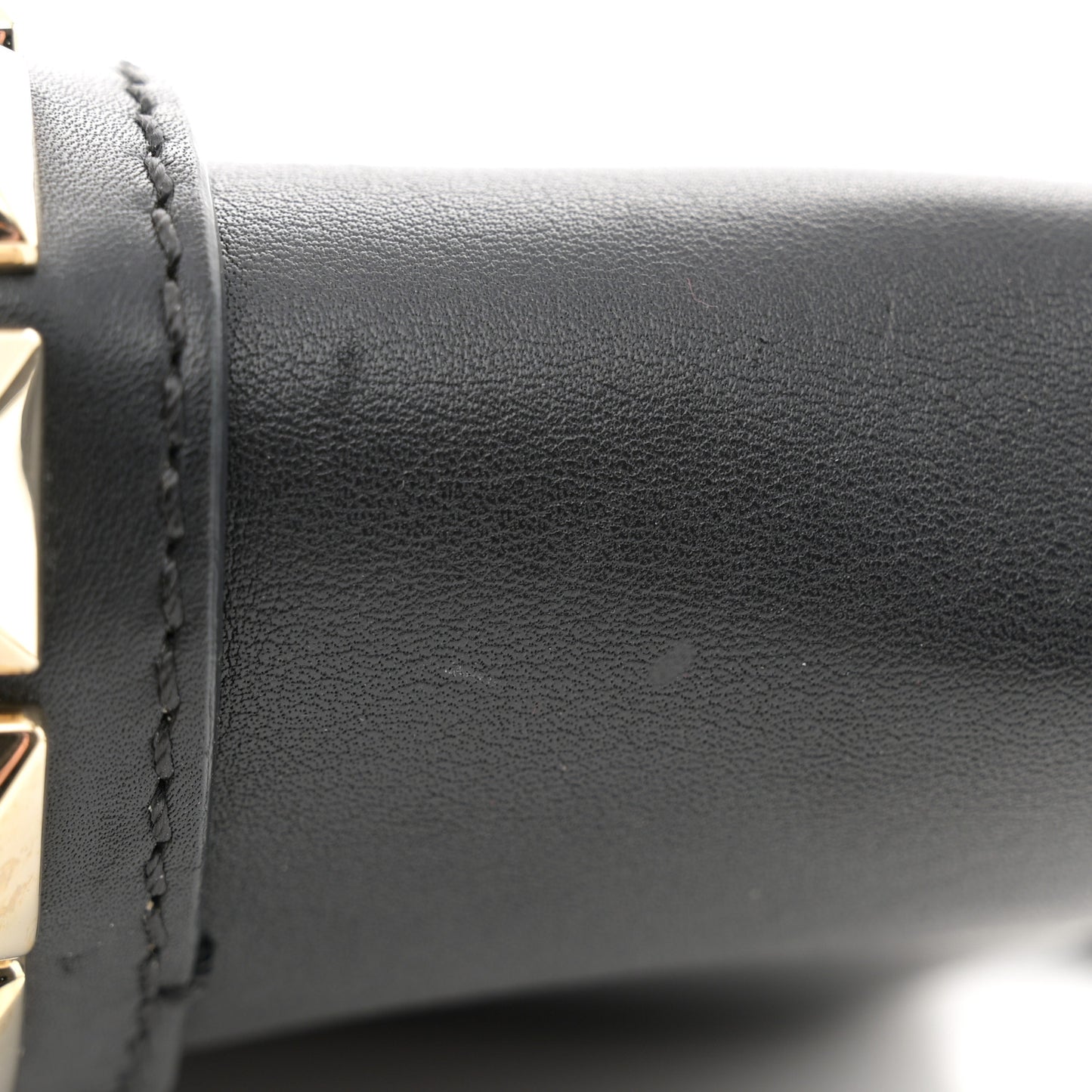 Vitello Rockstud Flap Wallet On Strap Black