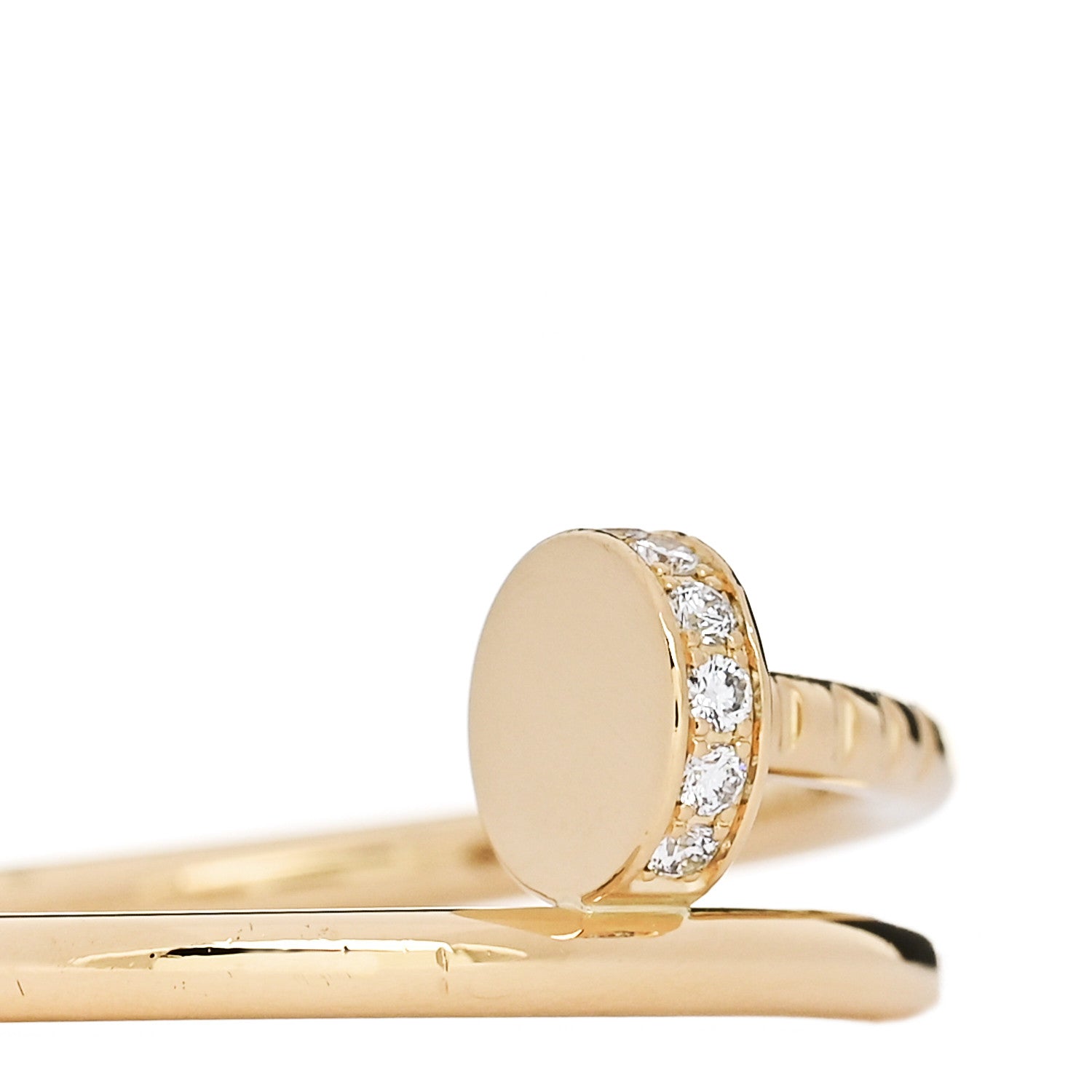 Cartier 18K Yellow Gold Diamond Small Juste Un Clou Ring 54 6.75 4 of 5