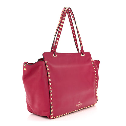 Valentino Garavani Vitello Medium Rockstud All Over Tote Cyclamin 3 of 11