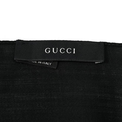 Gucci Wool Silk Monogram Scarf Black 2 of 3