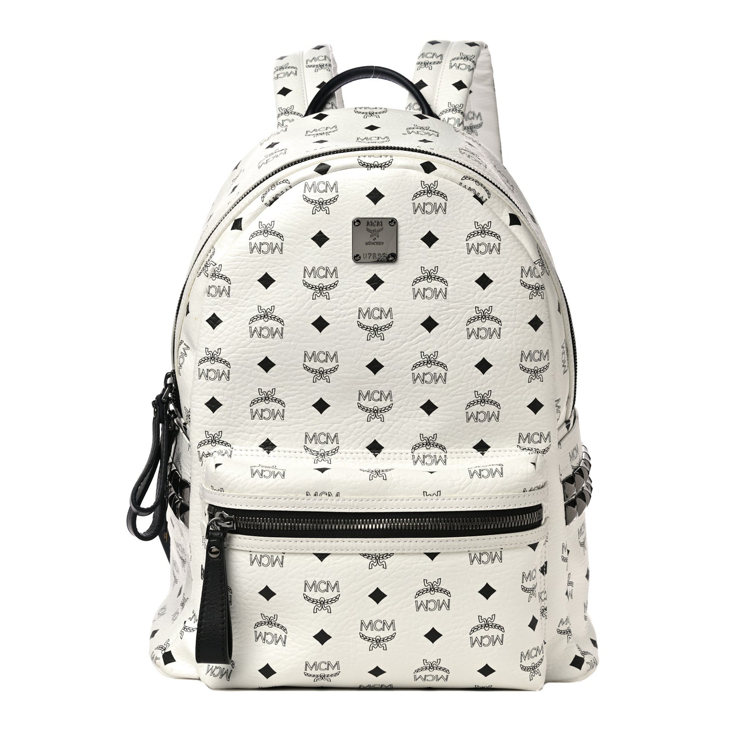 Visetos Medium Side Studs Stark Backpack White
