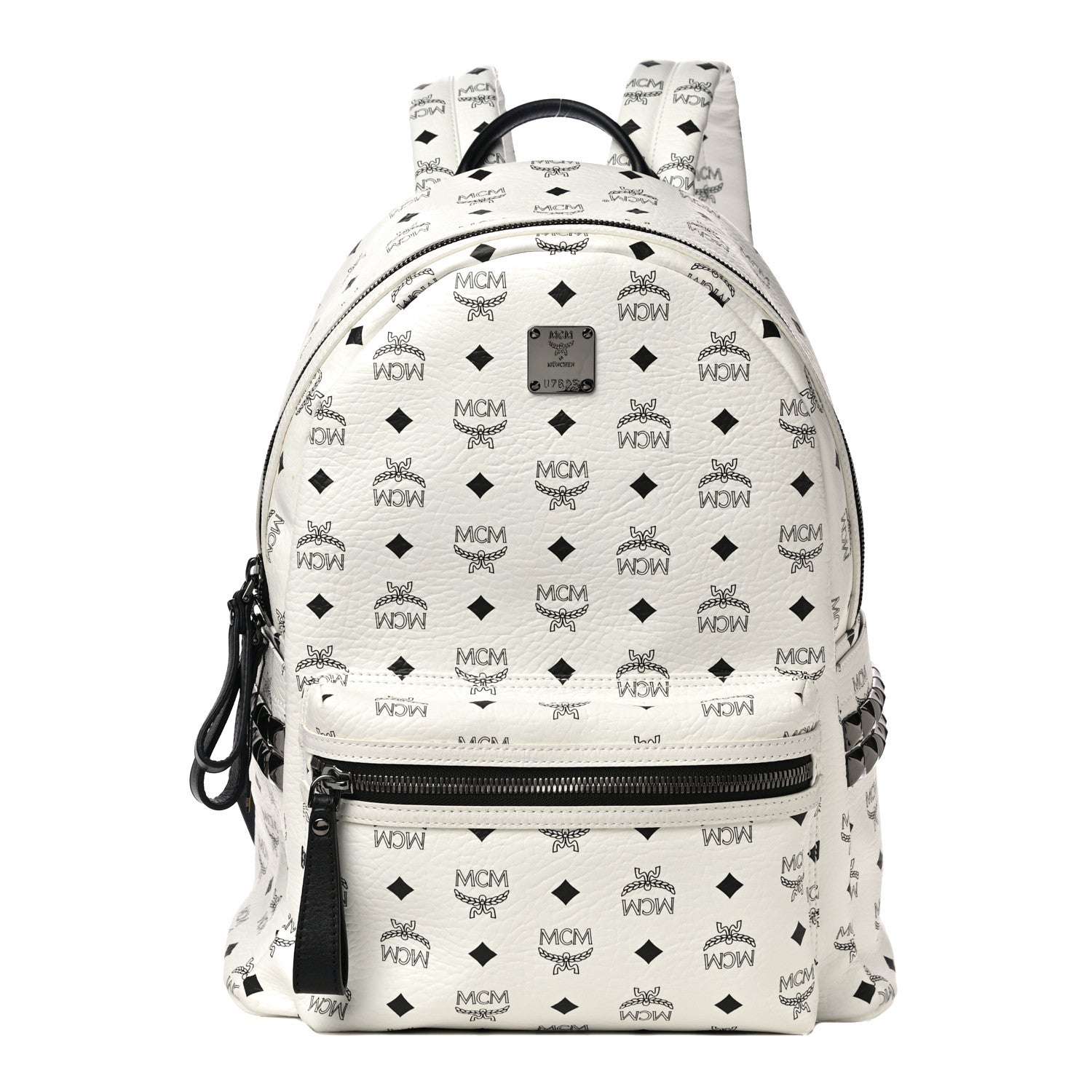MCM Visetos Medium Side Studs Stark Backpack White 1 of 10