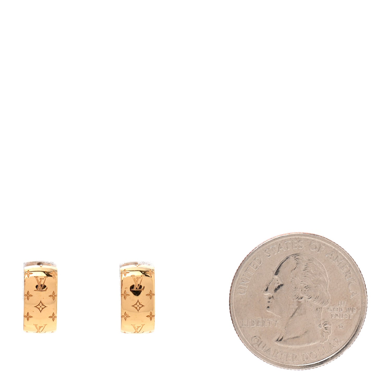 Louis Vuitton Nanogram Earrings Gold 2 of 4